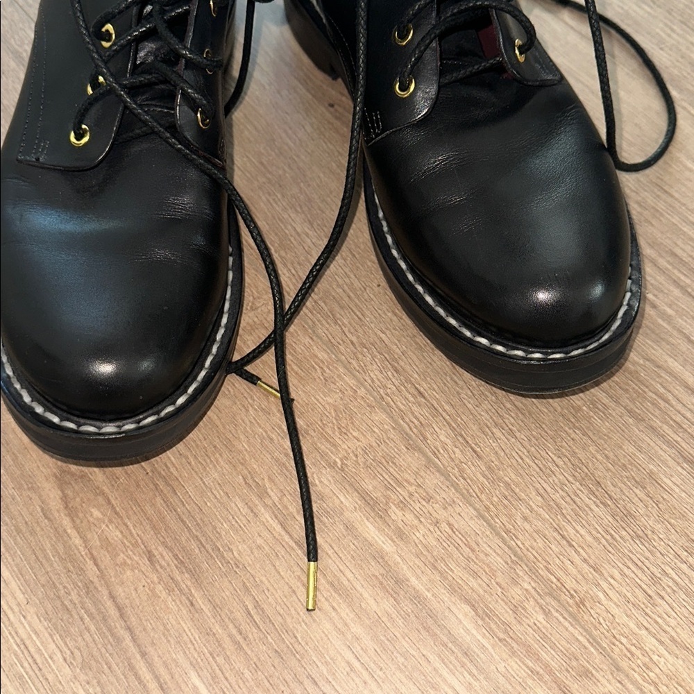 Rag & Bone Combat Black Leather Lace-Up Boots size 37.5 - Picture 7 of 7